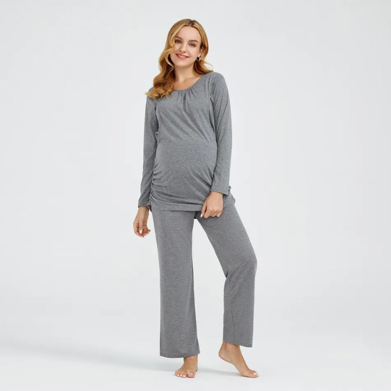 Long Sleeve Nursing Maternity Pajamas