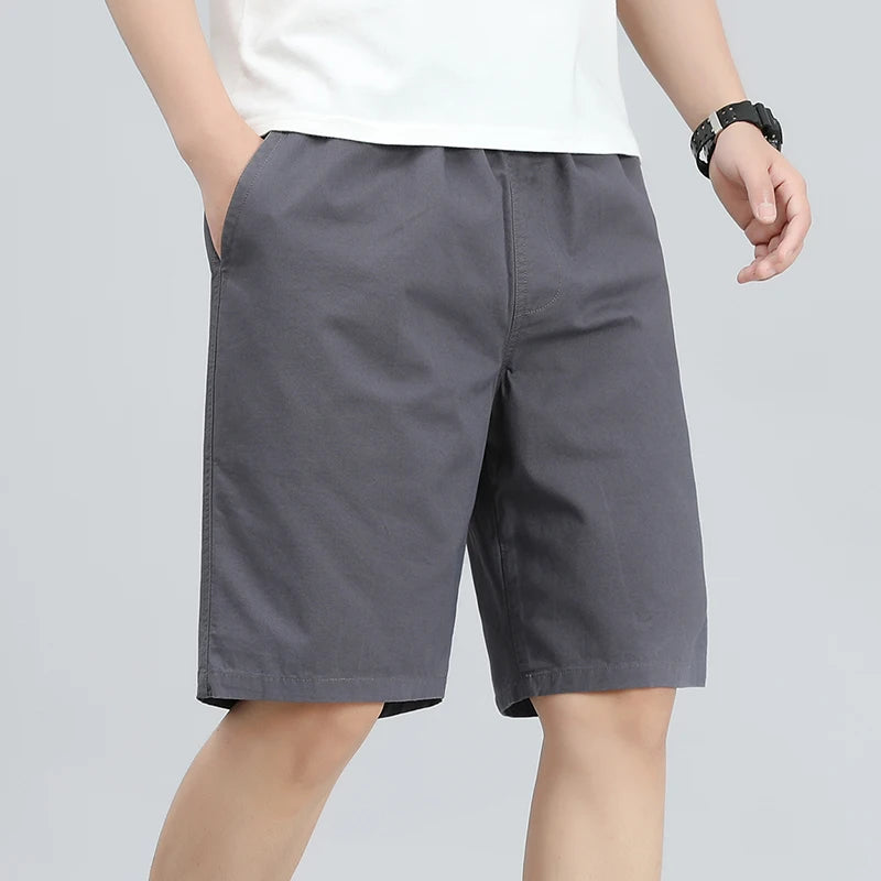 Plus Size Men's Cotton Knee Shorts – Summer Casual