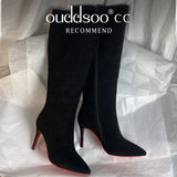 Women Pole Knee High Designer Boots – Sexy Leather High Heel