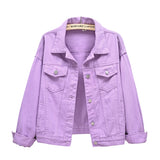 Women's Single Breasted Denim Lapel Jacket