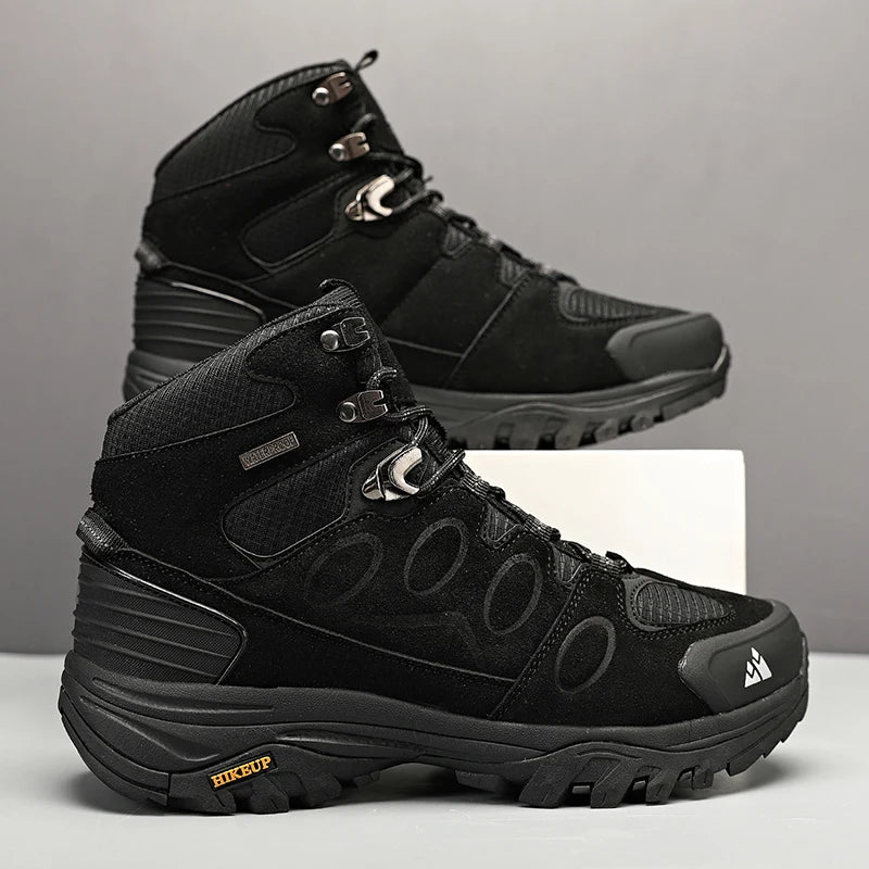 HIKEUP Men High Top Outdoor Hiking Boots