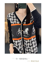 Women's Silk Print Wool Cardigan