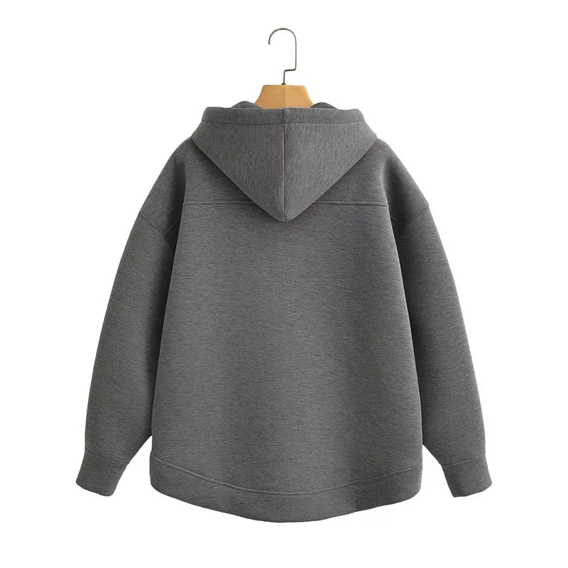 Women's Oversized Zipper Hoodie Jacket