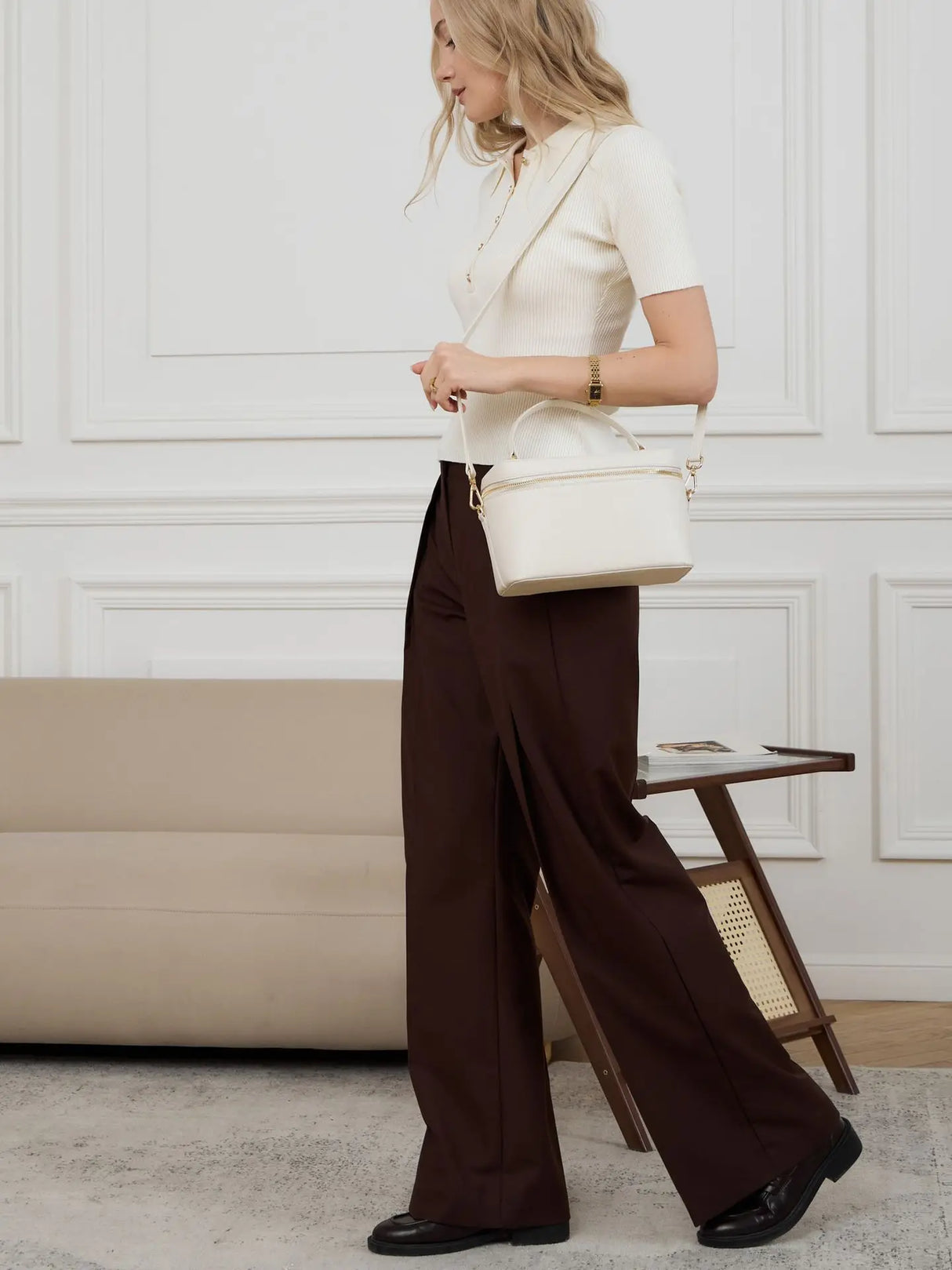 Women's Ribbed Short Sleeve Pullover