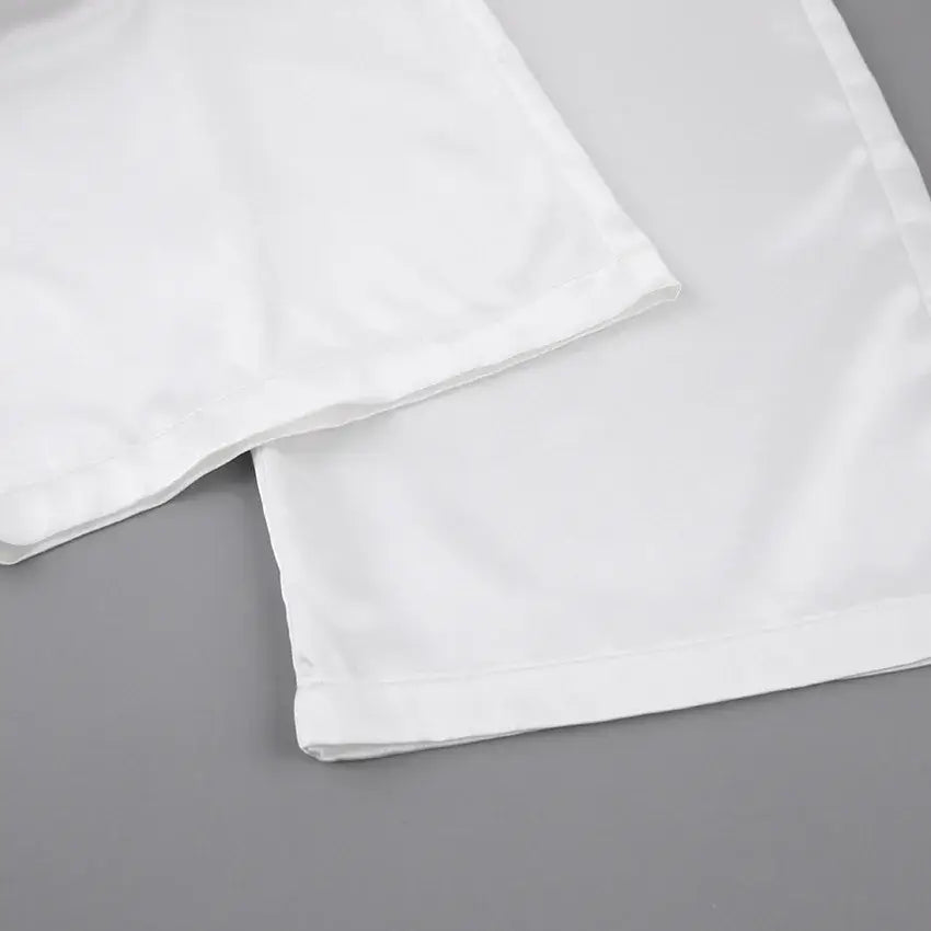 Women Satin Pajama Set with Feather Trim Pants