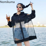 Oversized See-Through Women's Summer Coat – Korean Patchwork Jacket