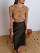 Women Slim Print Party Bodysuit