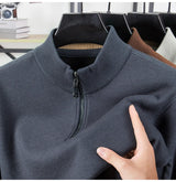 Men Half Zip Velvet Knit Sweater