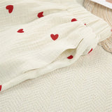 Women Cotton Pajama Set with Hearts