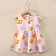 Cute pink floral summer dress for girls, sleeveless, knee-length, perfect for ages 4-6 Y.