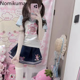 SweetCartoon™ – Embroidered Pleated Y2K Skirt (Cute A-line Faldas)