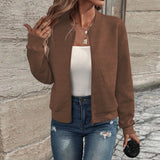 Casual Zipper Baseball Collar Women's Jacket