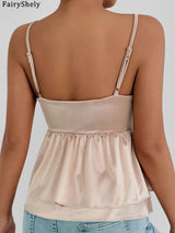 Back view of a Ruffle Strap V-Neck Backless Crop Top in soft fabric, perfect for summer club style.