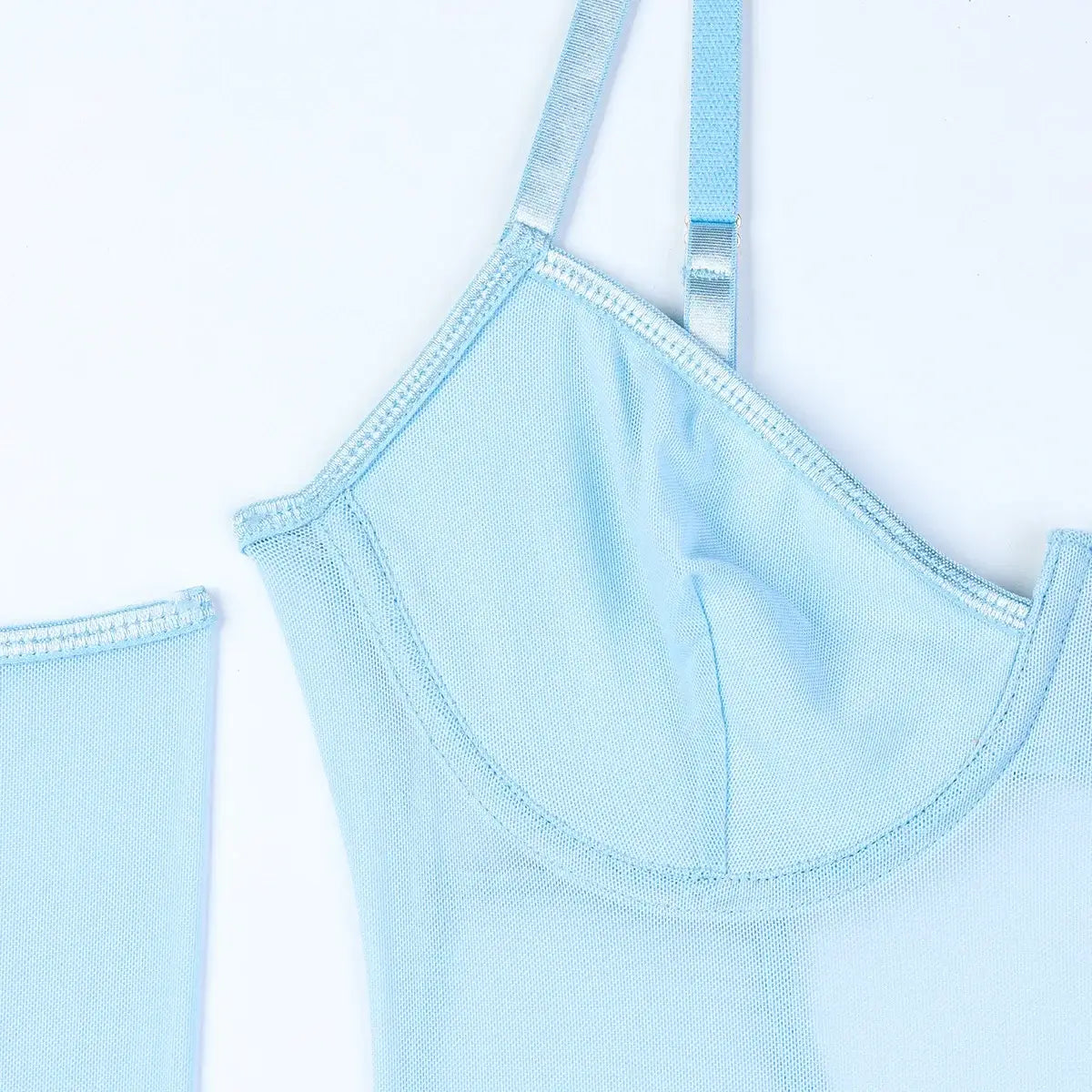 Women Mesh Splicing Suspender Jumpsuit