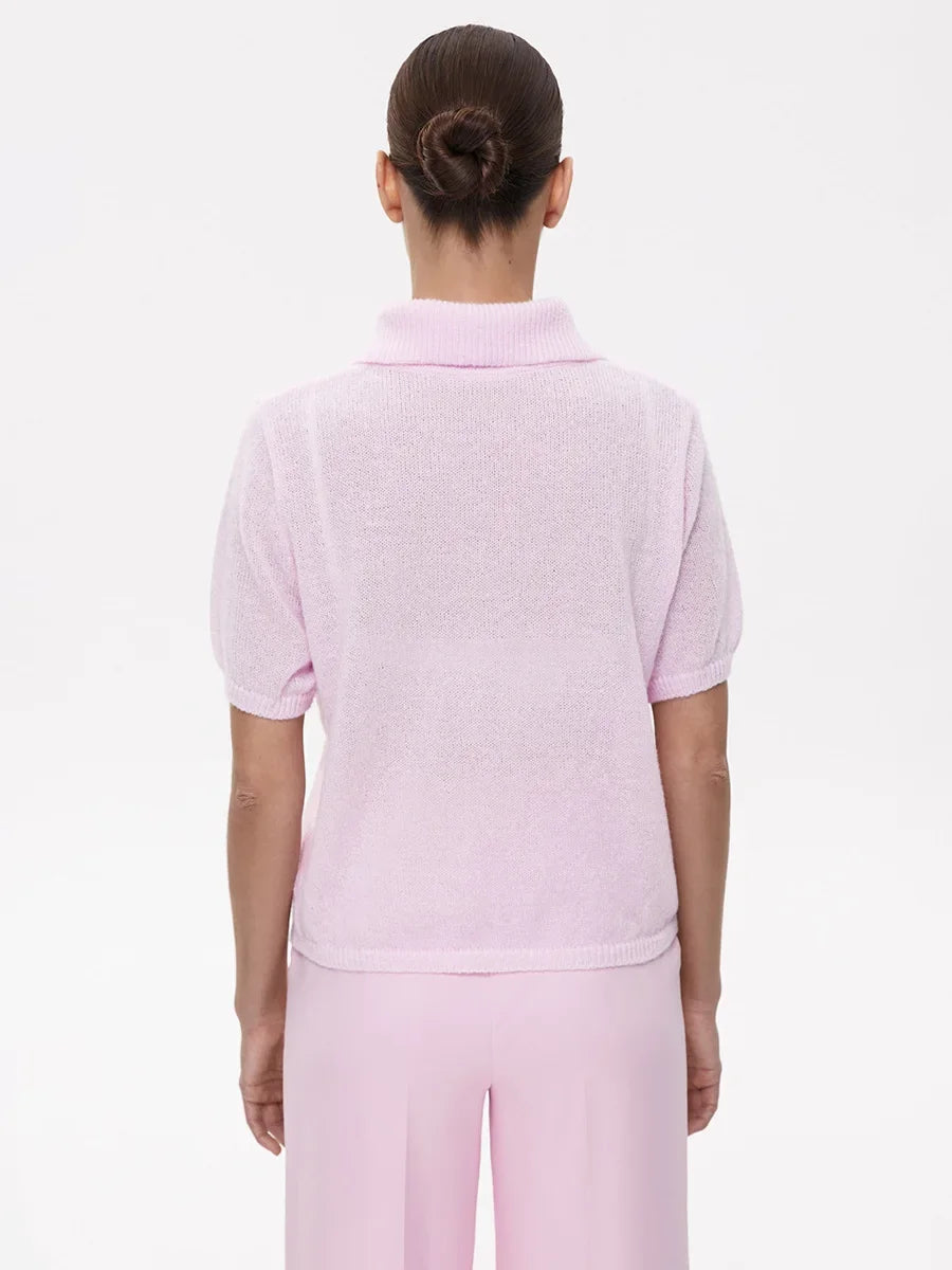 Women's Polo Collar Hollow Knit Sweater