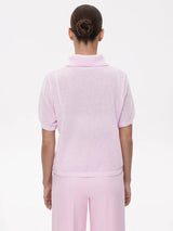 Women's Polo Collar Hollow Knit Sweater