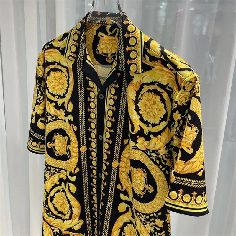 Men Silk Button Down Shirt