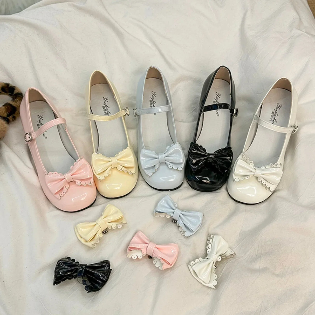 Lolita Round Toe Pumps – Cute Bow Midi Heels 2025