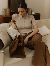 Women's Ribbed Short Sleeve Pullover