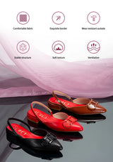 Women Ballet Flats Leather Bowknot Slip-On Shoes