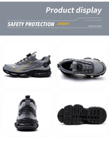 Men Rotating Button Steel Toe Safety Shoes