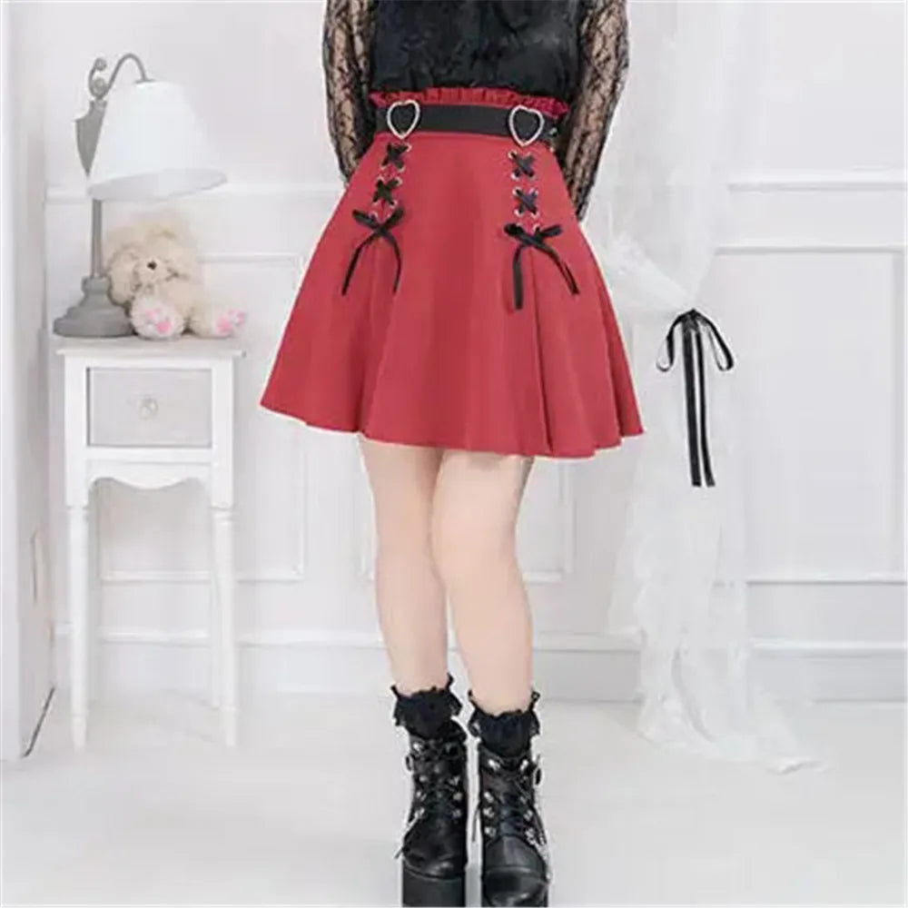 Women Y2K Bow Mini Skirt