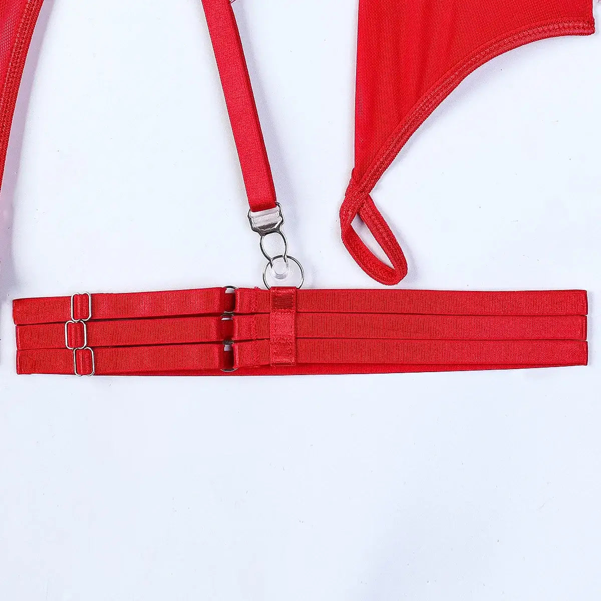 Women Mesh Splicing Suspender Jumpsuit