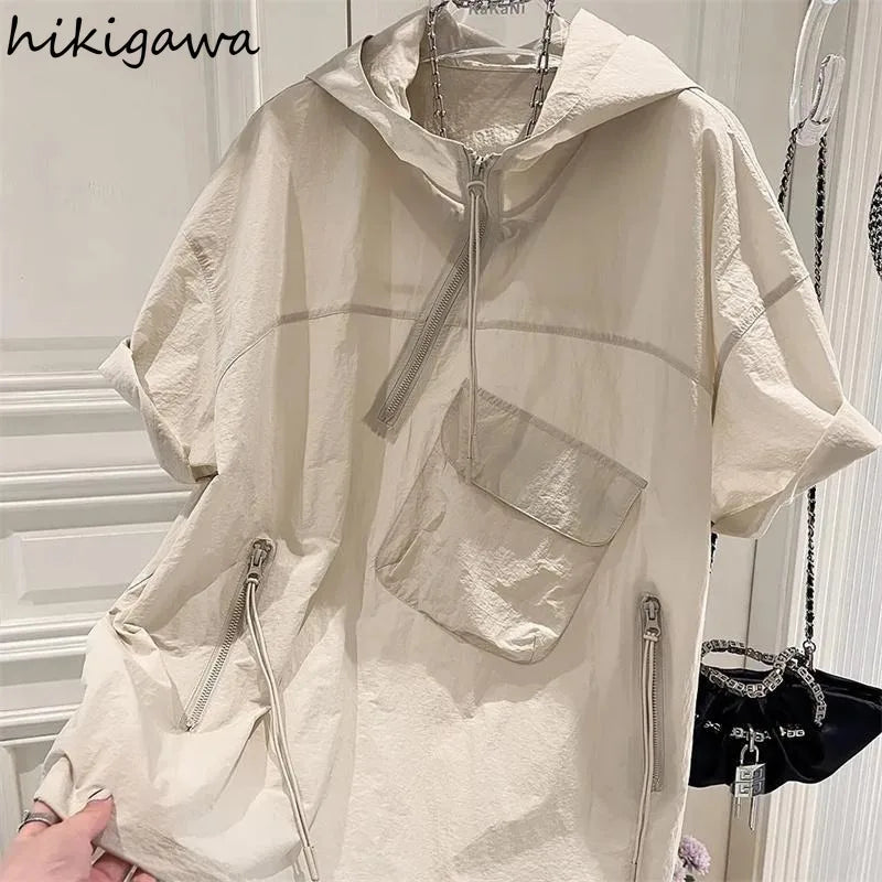 Short Sleeve Y2K Hoodie