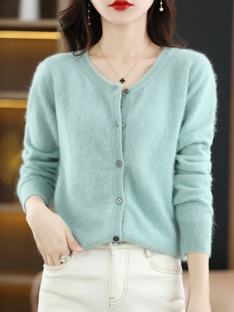Women's Mink Cashmere Knit Cardigan