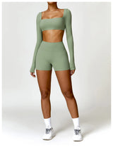 Women's Long Sleeve Yoga Shirt – Gym Push-Up Fitness Top