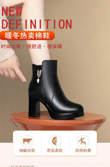 Women Warm Wool High Heel Ankle Boots – Winter Fashion