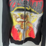 Men Rhinestone Zipper Hoodie