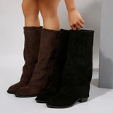 Women’s Knee High Cowboy Denim Boots 2025