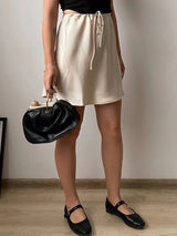 Women Satin Silk Mini Skirt