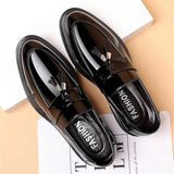 Men Patent Leather Tassel Loafers