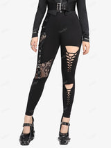 Women Plus Size Gothic Patchwork Pants