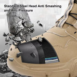 Men Rotating Button Steel Toe Safety Work Shoes
