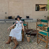 Women Mid Calf Boots Rose Embroidery Leather