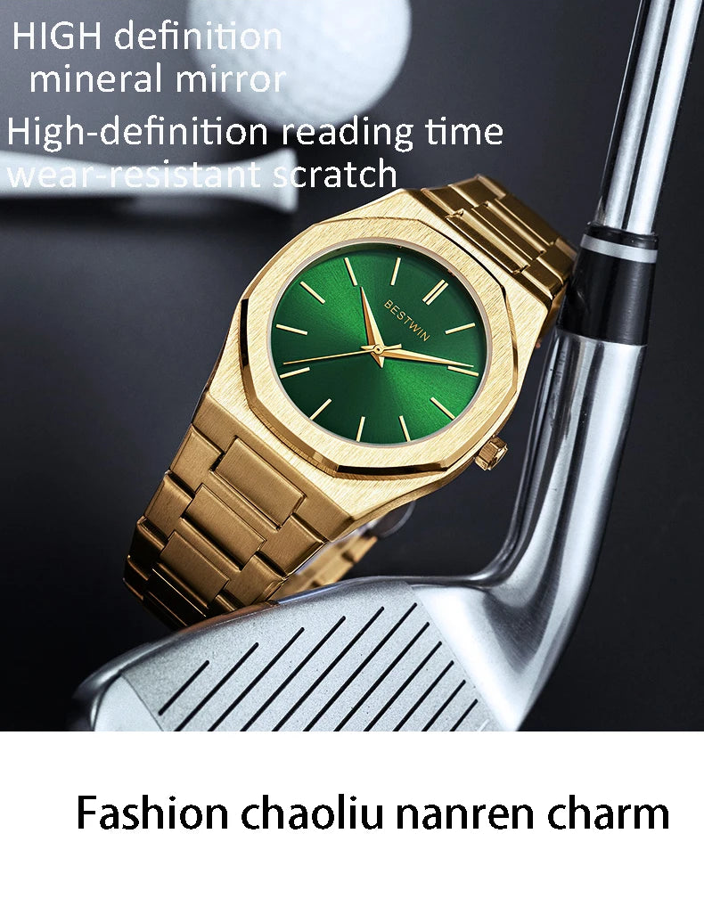 LIGE Men’s Leather Quartz Sports Watch