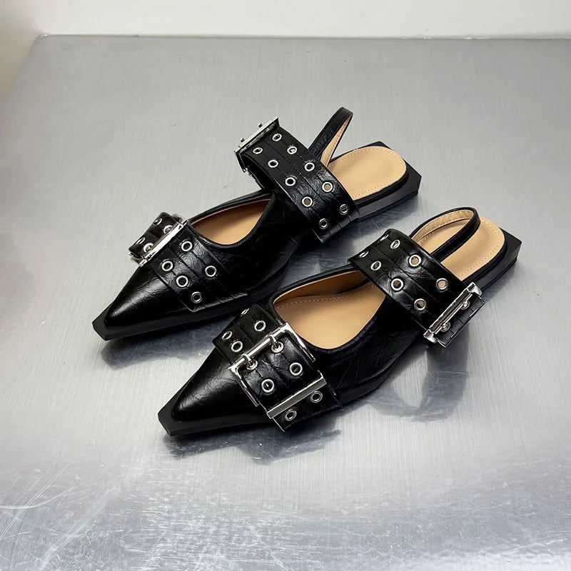 Women Flats – Pointed Toe Slingback Designer Shoes