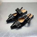 Women Flats – Pointed Toe Slingback Designer Shoes