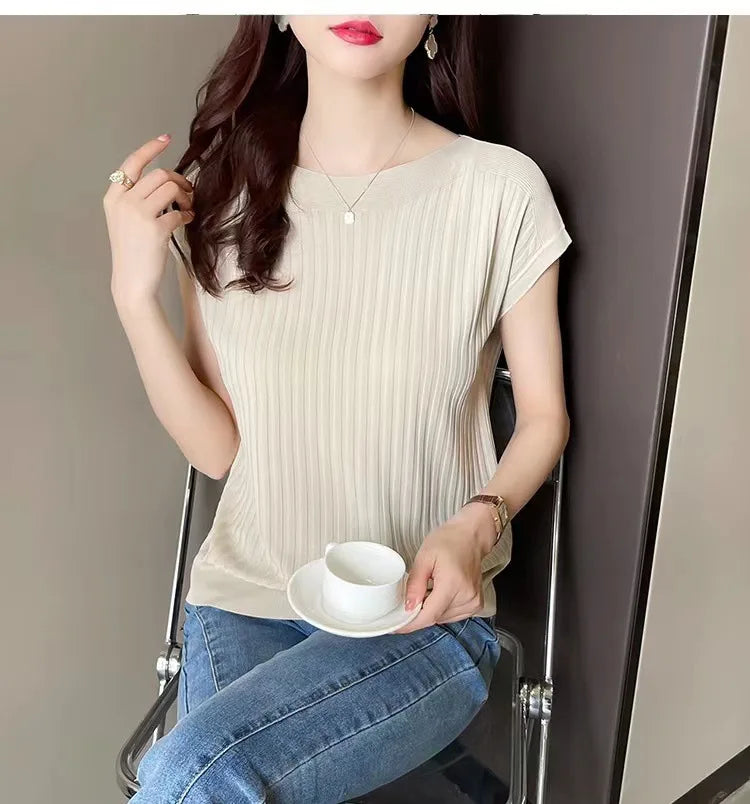 Women Summer Knit Blouse 2025