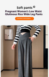Wide-Leg Low-Waist Maternity Pants