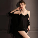 Women Satin Summer Robe Set