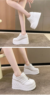 Women’s Pumps Round Head Lace-Up Leisure Heels