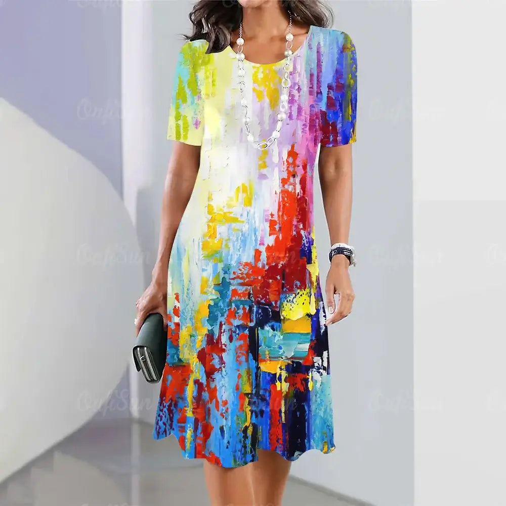 Travel Party Elegant Casual Loose Short Sleeve