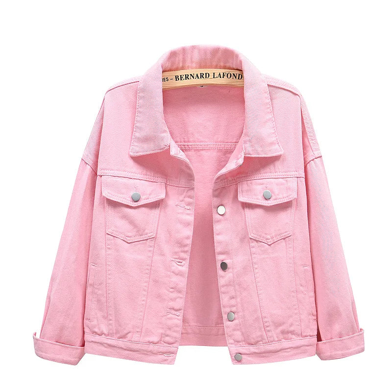 Women's Single Breasted Denim Lapel Jacket