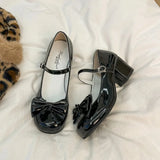 Lolita Round Toe Pumps – Cute Bow Midi Heels 2025