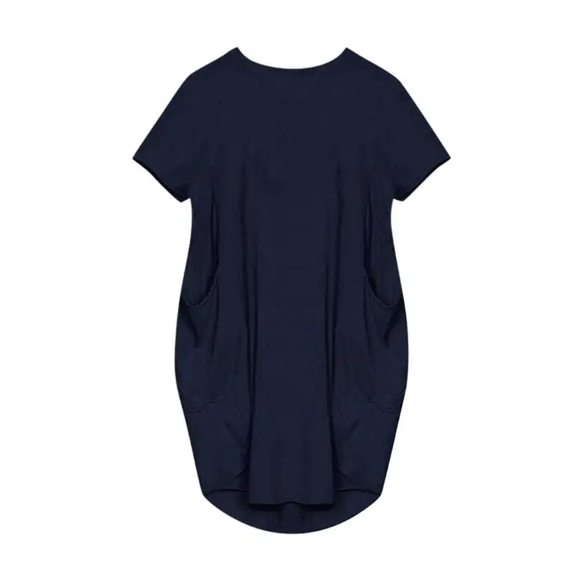 Women Casual Loose Cotton Dress