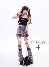 LaceVibe™ – Purple Lace-Up Mini Skirt (Harajuku Aesthetic Skirt)